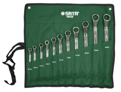 09028  SATA  Набор ключей накидных 8-27 мм (11 предметов)  