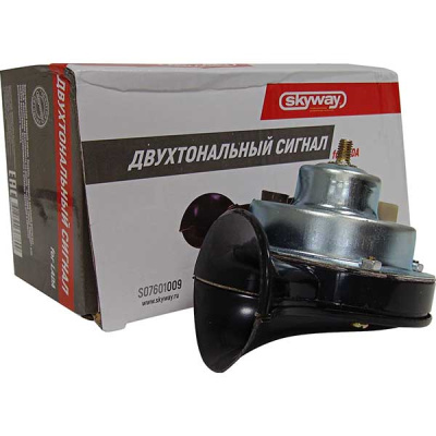 Сигнал электрический 12V Улитка D 87мм, 105 Db, FOR LADA (высокий+низкий), к-т  SKYWAY 009  (1/40)