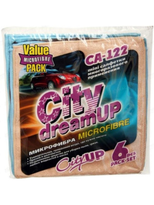 Салфетка Микрофибра 25*25см Универсальные ( 6шт), к-т   DreamUp CA-122 CityUp  (1/80)