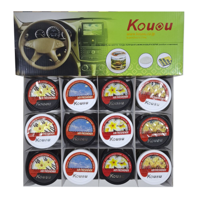 Ароматизатор гелевый металл.банка KOUOU ШОУ-БОКС (МИКС-12)  (уп.)  