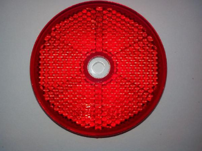Катафот круглый красный, D 6,5 см, крепление под болт