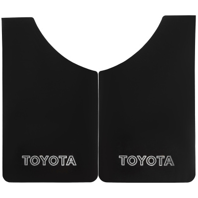 Брызговик плоский 370*240, Черный, надпись TOYOTA серебро (2 шт), к-т  SW S05201028 (1/20) 