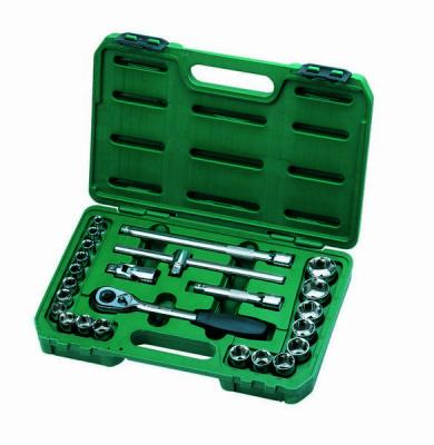 Головки торцевые 1/2"  6 граней (24 предмета) 9-32 мм, кейс, к-т  09060-6 SATA  (1/4)