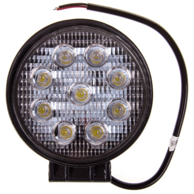 Фара светодиодная круглая D115*35 мм (9 диодов) 12V/24V, 27W, Ближний свет, шт.  SKYWAY S07201018
