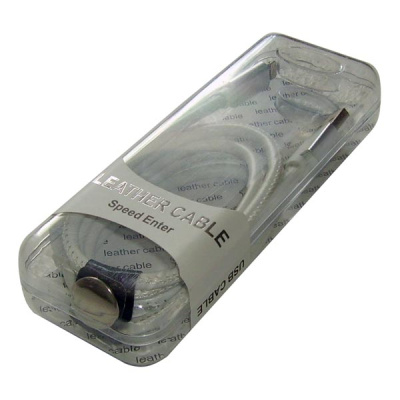 Кабель USB для зарядки iPhone, кожа белая