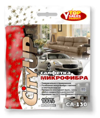 Салфетка Микрофибра 35*30см Top Sale Распушенные микроволокна, шт  CA-130 CityUp (1/300)  