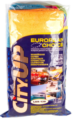 Салфетка Микрофибра 30*30см (CA-120LUX) Clean Up Распушенные микроволокна (10шт), к-т CityUp (1/30)