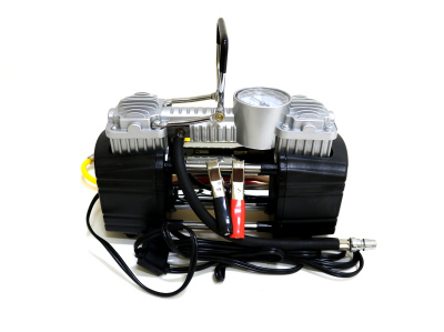 Компрессор ТАЙФУН 805S, 12V, клеммы, 60л/мин, 2-х цилиндровый, витой шланг с быстросъемом (1/4)