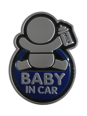 Наклейка дюралевая BABY in CAR овальная, синий