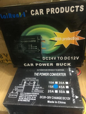 Инвертер (преобразователь напряжения) 24V в 12V (15 A)