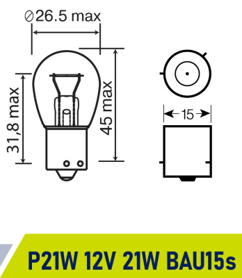 Лампа 12V 21W BAU15s Маяк ORIGINAL PRO OEM 01217/10, шт.  (уп 10 шт)  