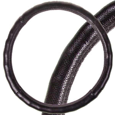 Оплетка кожа перфорированая рельефная Real-4, M (37-39 см), Черная SKYWAY S01108007  (1/25)