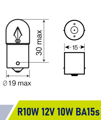 Лампа 12V 10W BA15s Маяк ORIGINAL PRO OEM 01216/10, шт.  (уп 10 шт)  
