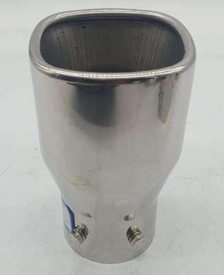 Насадка на глушитель d60D 80L140 мм, округлый край, квадрат, хром TM-419
