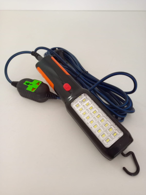 Лампа-переноска 220V, пластик корпус, 18 SMD, шнур 5 м с удлинительной розеткой  HX-15A