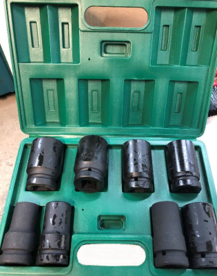Набор ударных головок для пневмоинструментов 1" (8 предметов) 21-41 мм, к-т 09036 TStop 
