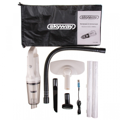 Пылесос SKYWAY ТАЙФУН 6000Па 80W 11,1V с подсветкой беспроводной 2 насадки+шланг в сумкеS10801004 