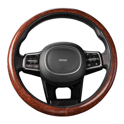 Оплетка экокожа гладкая Wood-4, M (37-39 см), дерево SKYWAY S01102038