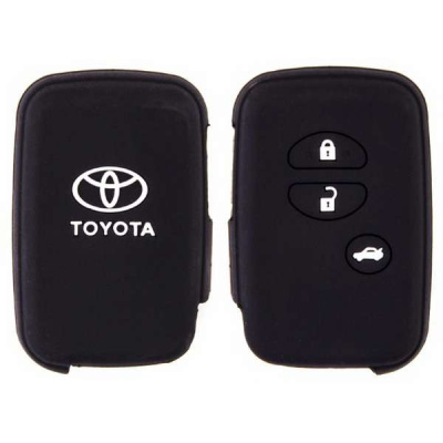 Чехол на ключ автомобильный силиконовый TOYOTA (3 кнопки) CAMRY/CROWN/PRADO, черный AVT4031
