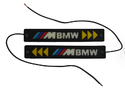 Ходовые огни диодные COB гибкие водонепроницаемые 12V, надпись цветная BMW (2 шт), к-т 