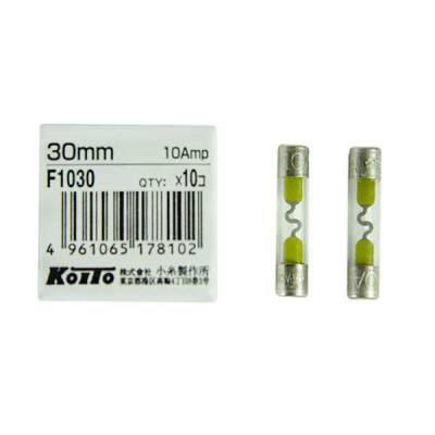 Предохранитель стеклянный 6*30мм, 10 А, шт.  KOITO (уп.10 шт.) F1030