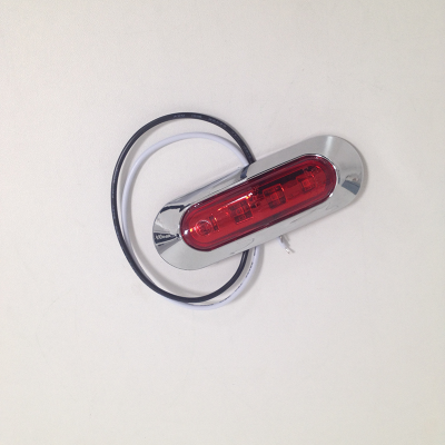 Фонарь габаритный 12/24V  4 SMD овал хром, красный , шт.