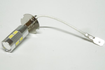 Светодиодная лампа H 3 24V 10 SMD (5630) 5 W Pk22s WHITE LENS 360° (Mаяк ULTRA) (24 H3/A-12)