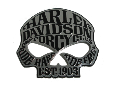 Шильдик металлопластик HARLEY DAVIDSON череп черная