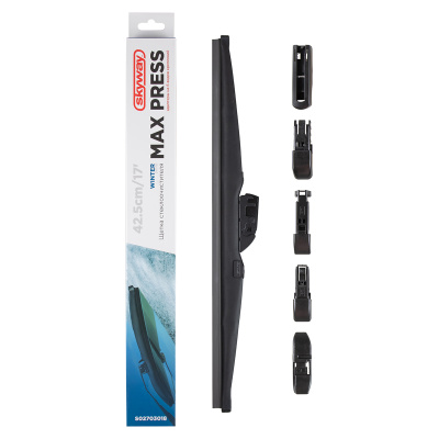 Щетка стеклоочистителя зимняя MAX PRESS 42.5 см (17") 6 адаптеров, SKYWAY 3018 (1/50)
