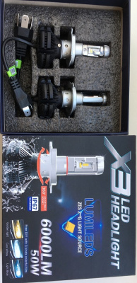 Лампа (LED аналог ксенона) H 4 12V 50W 6000K (2 шт) к-т  LHT1 H4