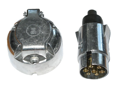 Разъем кабеля тягач-прицеп (розетка+вилка) 12 V, алюминий, к-т  (34791/33525)