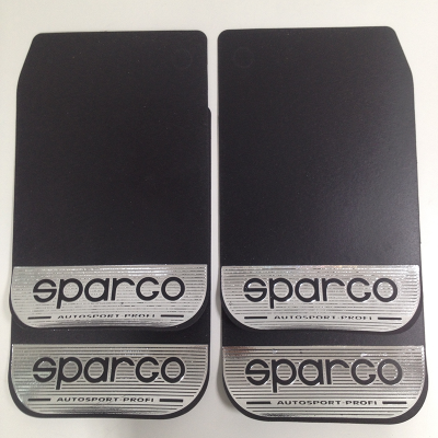 Брызговик плоский 440*280, надпись SPEED&GO/ SPARCO, черный, с полосой, большой (4 шт) к-т 