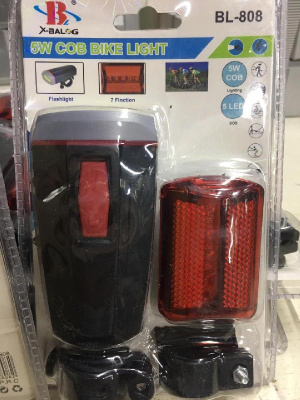 Фонари вело диодные, набор 2 предмета (фара передняя + фонарь задний),  к-т  BL-808
