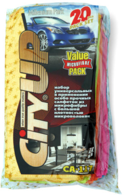 Салфетка Микрофибра 30*30см Millenium Park Особопрочные (20шт), к-т  CA-117  