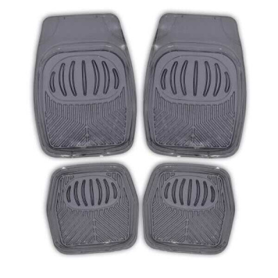 Коврики Cиликон 4 пр (69*48 / 48*48 ) ванночки, Rain-1, черный, к-т  SKYWAY S01702023