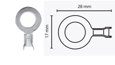 Клемма кольцевая массы латунь луженая D10*28*1.5-2.5мм, шт  