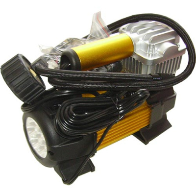 Компрессор ТАЙФУН 40900GOLD, 12V, штекер/клеммы, 50л/мин, диодный фонарь, в "золотом" кейсе