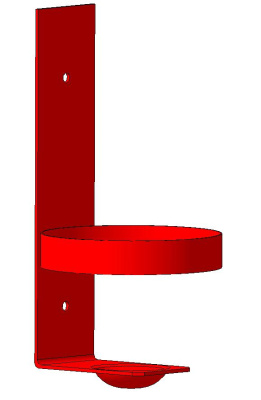 Кронштейн для огнетушителя настенный с кольцом (ОП 1/ ОП 2) красный