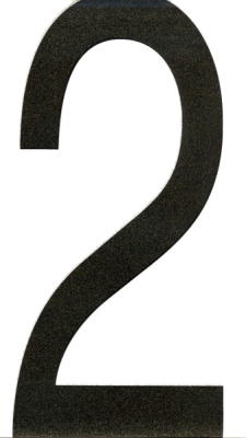 Наклейка-дубль номерного знака ЦИФРА 2  (18*33 см) наружная