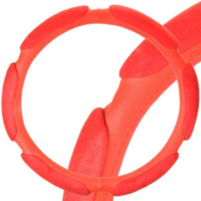 Оплетка перфокожа Sponge air, L (39-41 см) Красная, 6 подушечек замша Красная SKYWAY S01101067 