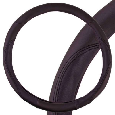 Оплетка экокожа гладкая Top-4, L (39-41 см), черная SKYWAY S01102294