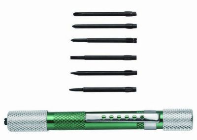 Отвертка наборная-мини 6 насадок (PH00;PH0;PH1;1.6mm;2mm;2.4mm)  03141 SATA 