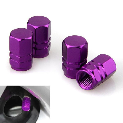 Колпачок для камеры металлический шестигранный, металлик фиолетовый, 4 шт, к-т  VC-006