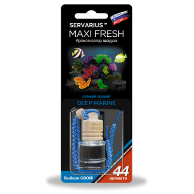 Ароматизатор жидкий подвесной (бутылочка) DEEP MARINE, 5 мл MAXIFRESH HMF-21  (1/16)