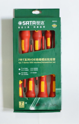 Отвертки диэлектрические 1000V ( 7 предметов ), к-т  09303  SATA
