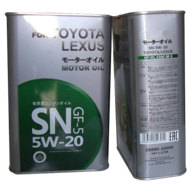 TOYOTA LEXUS Motor Oil  5W20  SN, 1L метал уп (синтетика) (1/24)