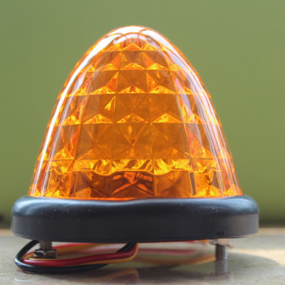 Фонарь габаритный для грузовых авто круглый светодиодный 12/24V, 13LED, большой, оранжевый, шт 