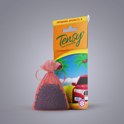 Ароматизатор подвесной мешочек, тюль, гранулы Новая машина TTE-02 Tensy  (уп.15шт)