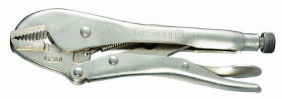 Зажим-тиски ручные, прямые губки,  L244мм (10") с фиксатором   71203 SATA 