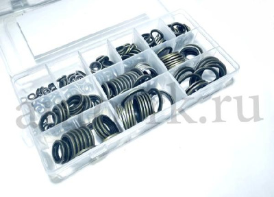 Шайба с резиновым уплотнением набор 12 размеров (245шт), к-т 